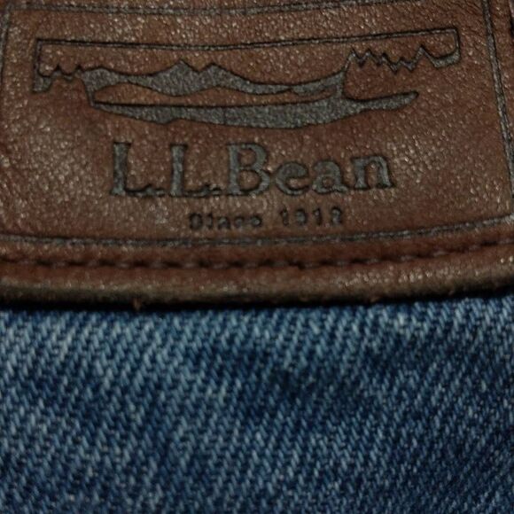 Men's Double L. L. L. Bean Flannel Lined Blue Jeans,Size 38x29
